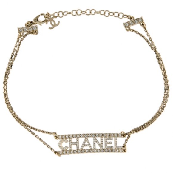 Chanel 2022 Strass Logo Choker Necklace - Picture 1 of 7